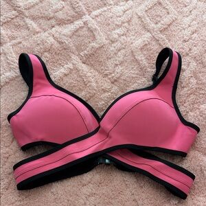 BECCA Pink and Black Sports Bra/Swim Wear